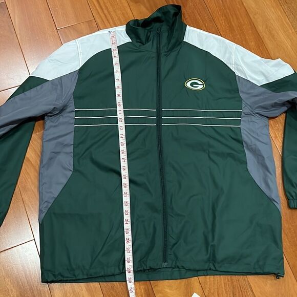 Green Bay Packers Mens Jacket Reebok NFL Football Zip-Up Windbreaker Size XL - Picture 9 of 9